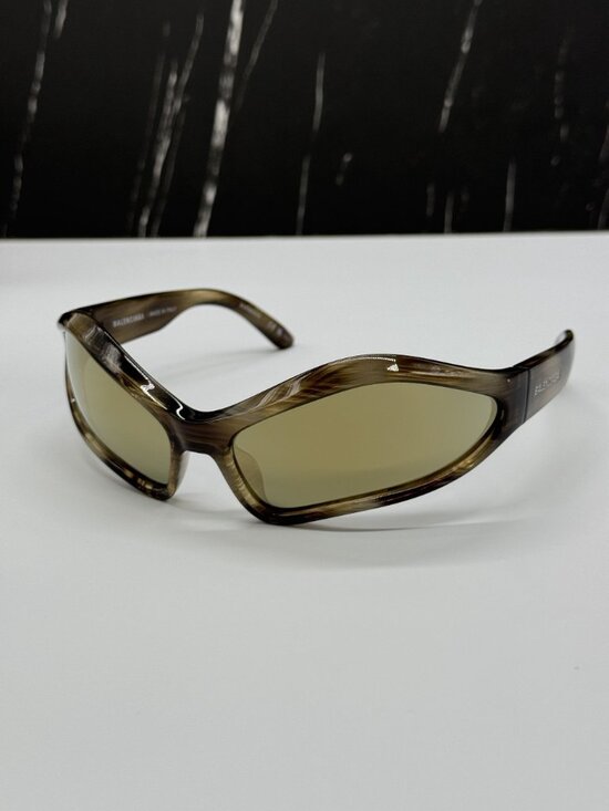 NEW BALENCIAGA BB0314S 003 HAVANA/BRONZE GEOMETRIC UNISEX SUNGLASSES BALENCIAGA